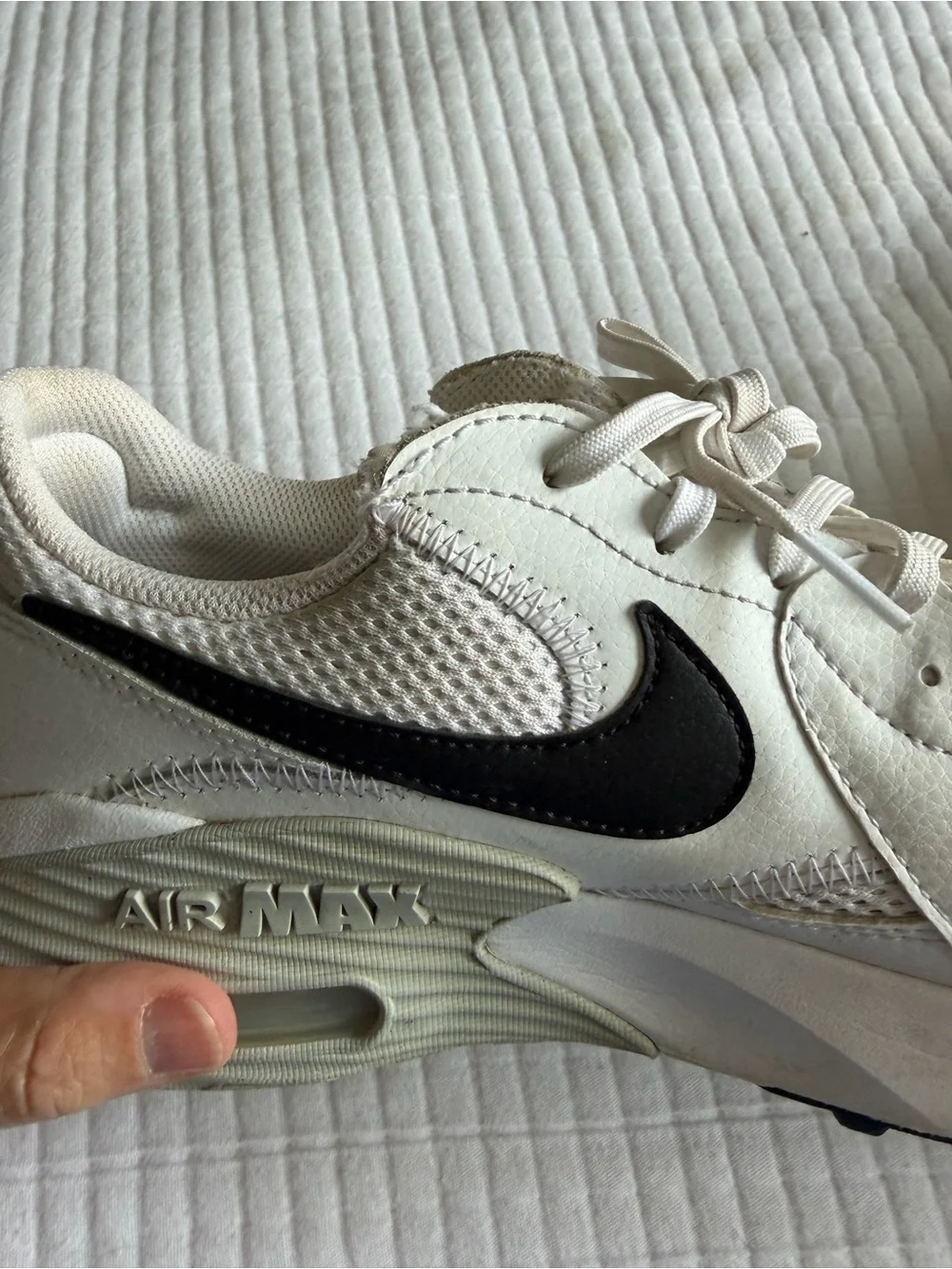 Nike Women's Air Max White Sneakers with Black Swoosh